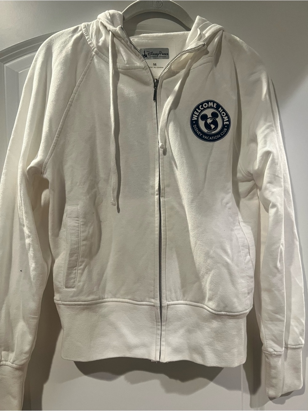 Like New- Hilton Head Disney Parks "Welcome Home" White Zip Hoodie